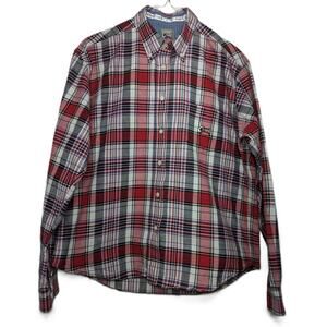 Cruel Girl Women's Shirt Medium Button Front Long Sleeve Red Plaid Cotton